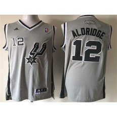 San Antonio Spurs #12 LaMarcus Aldridge Grey New Revolution 30 Men Jersey
