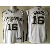 San Antonio Spurs #16 Pau Gasol White Swingman Men Jersey
