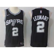 San Antonio Spurs #2 Kawhi Leonard Black Authentic Icon Edition Men Jersey