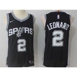 San Antonio Spurs #2 Kawhi Leonard Black Authentic Icon Edition Men Jersey