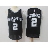 San Antonio Spurs #2 Kawhi Leonard Black Swingman Icon Edition Men Jersey