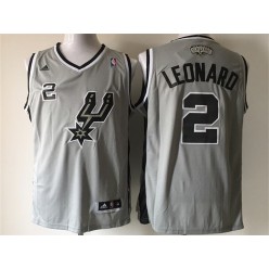 San Antonio Spurs #2 Kawhi Leonard Grey New Revolution 30 Men Jersey