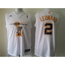 San Antonio Spurs #2 Kawhi Leonard White 2014 NBA Finals Champions Stitched Men Jersey
