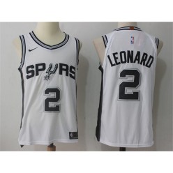 San Antonio Spurs #2 Kawhi Leonard White Authentic Association Edition Men Jersey