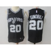 San Antonio Spurs #20 Manu Ginobili Black Authentic Icon Edition Men Jersey