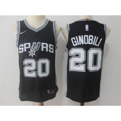 San Antonio Spurs #20 Manu Ginobili Black Authentic Icon Edition Men Jersey