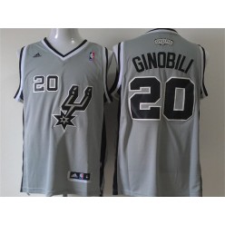 San Antonio Spurs #20 Manu Ginobili Grey New Revolution 30 Men Jersey