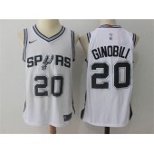 San Antonio Spurs #20 Manu Ginobili White Authentic Association Edition Men Jersey