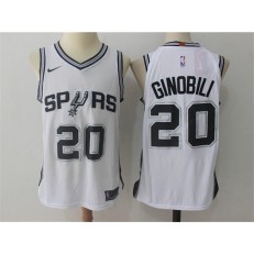 San Antonio Spurs #20 Manu Ginobili White Authentic Association Edition Men Jersey
