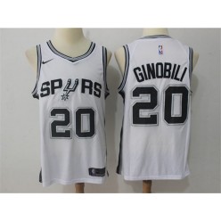 San Antonio Spurs #20 Manu Ginobili White Swingman Association Edition Men Jersey