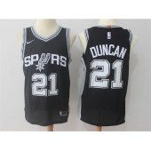 San Antonio Spurs #21 Tim Duncan Black Authentic Icon Edition Men Jersey