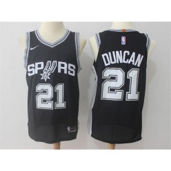 San Antonio Spurs #21 Tim Duncan Black Authentic Icon Edition Men Jersey