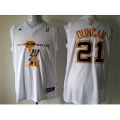 San Antonio Spurs #21 Tim Duncan White 2014 NBA Finals Champions Stitched Men Jersey
