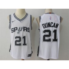 San Antonio Spurs #21 Tim Duncan White Authentic Association Edition Men Jersey
