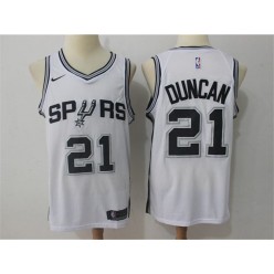San Antonio Spurs #21 Tim Duncan White Swingman Association Edition Men Jersey