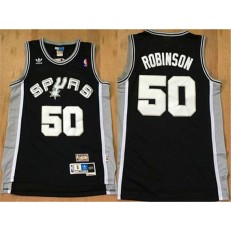 San Antonio Spurs #50 David Robinson Black Throwback Stitched Men Jersey