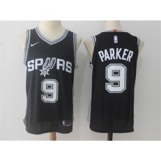 San Antonio Spurs #9 Tony Parker Black Authentic Icon Edition Men Jersey