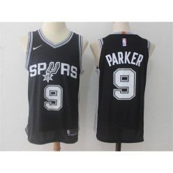 San Antonio Spurs #9 Tony Parker Black Authentic Icon Edition Men Jersey