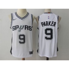 San Antonio Spurs #9 Tony Parker White Authentic Association Edition Men Jersey