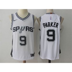San Antonio Spurs #9 Tony Parker White Authentic Association Edition Men Jersey