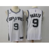 San Antonio Spurs #9 Tony Parker White Swingman Association Edition Men Jersey