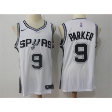 San Antonio Spurs #9 Tony Parker White Swingman Association Edition Men Jersey
