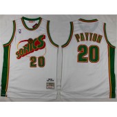 Seattle SuperSonics #20 Gary Payton Swingman Throwback White Men Jersey