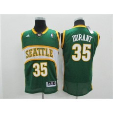 Seattle SuperSonics #35 Kevin Durant Green Throwback Men Jersey