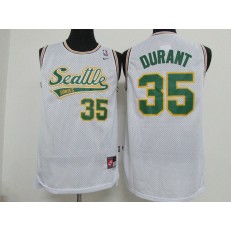Seattle SuperSonics #35 Kevin Durant White Nike Stitched Men Jersey