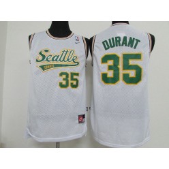 Seattle SuperSonics #35 Kevin Durant White Nike Stitched Men Jersey