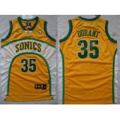 Seattle SuperSonics #35 Kevin Durant Yellow New Revolution 30 Men Jersey