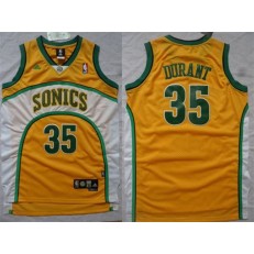 Seattle SuperSonics #35 Kevin Durant Yellow New Revolution 30 Men Jersey