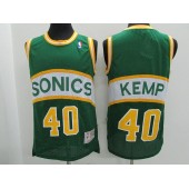 Seattle SuperSonics #40 Shawn Kemp Green Hardwood Classics Men Jersey