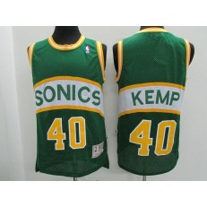 Seattle SuperSonics #40 Shawn Kemp Green Hardwood Classics Men Jersey