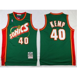Seattle SuperSonics #40 Shawn Kemp Swingman Throwback Green Men Jersey