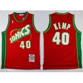 Seattle SuperSonics #40 Shawn Kemp Swingman Throwback Red Men Jersey