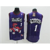 Toronto Raptors #1 Tracy Mcgrady Purple Hardwood Classics Men Jersey