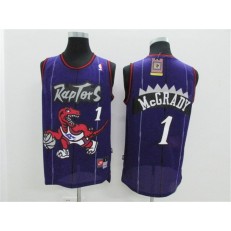 Toronto Raptors #1 Tracy Mcgrady Purple Hardwood Classics Men Jersey