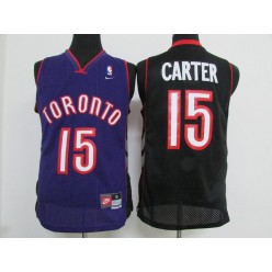 Toronto Raptors #15 Vince Carter Black Purple Nike Throwback Stitched Men Jersey