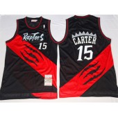 Toronto Raptors #15 Vince Carter BlackRed Throwback Mitchell And Ness Stitched Men Jersey
