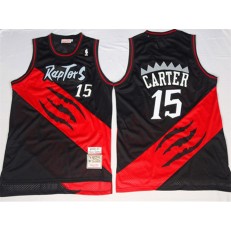 Toronto Raptors #15 Vince Carter BlackRed Throwback Mitchell And Ness Stitched Men Jersey