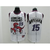 Toronto Raptors #15 Vince Carter White Hardwood Classics Men Jersey