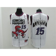 Toronto Raptors #15 Vince Carter White Hardwood Classics Men Jersey