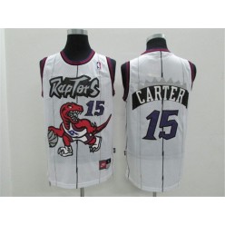 Toronto Raptors #15 Vince Carter White Hardwood Classics Men Jersey