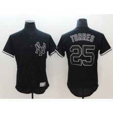 MLB New York Yankees #25 Gleyber Torres Black Flexbase Men Jersey