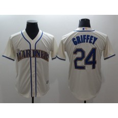 MLB Seattle Mariners #24 Ken Griffey Jr. Cream Cool Base Men Jersey