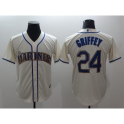 MLB Seattle Mariners #24 Ken Griffey Jr. Cream Cool Base Men Jersey