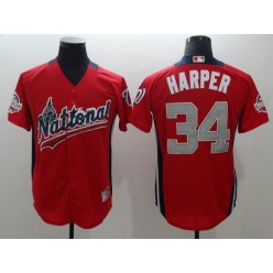 National League #34 Bryce Harper Red 2018 MLB All-Star Game Home Run Derby Men Jersey
