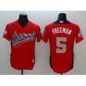 National League #5 Freddie Freeman Red 2018 MLB All-Star Game Home Run Derby Men Jersey