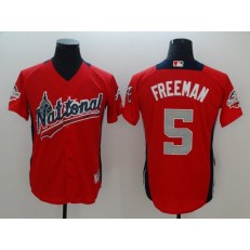 National League #5 Freddie Freeman Red 2018 MLB All-Star Game Home Run Derby Men Jersey